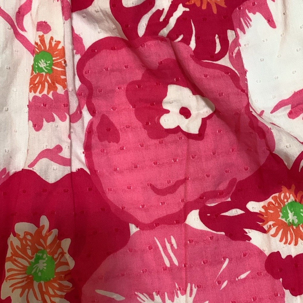 Lilly Pulitzer hot pink floral skirt woman size 8 lined cotton 16” long - Picture 3 of 8